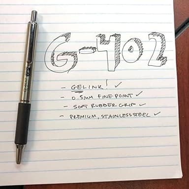 Zebra Pen G-402 Gel Pens 4-Pack with 2 Refills, 3 Black and 1 Blue Ink, 0.5mm Fine Point, Premium Metal Barrel, Comfortable Rubberized Grip, Secure Metal Clip, Shirt Pocket-Friendly (50072 - Image 4