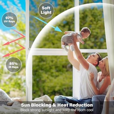 Kromapolis One Way Window Privacy Film Reflective Mirror Home Window Tint, Daytime Privacy Heat Control Anti UV Glass Tinting Static Cling (Silver, 45.2 x 236.2 inch) - Image 4