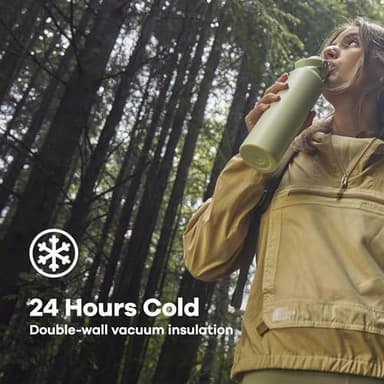 Hydro Flask Water Bottle - Insulated Stainless Steel - Straw Lid, Non Spill, Leakproof 24 Oz Reef Pink - Image 5