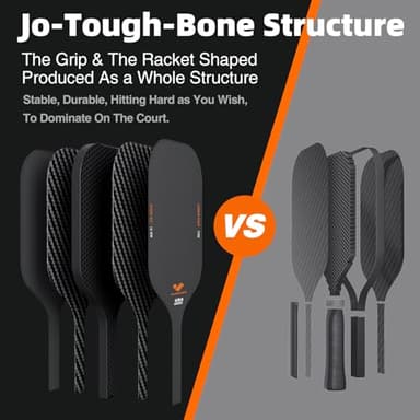 JOJOLEMON Pickleball Paddles, Raw Carbon Fiber Rackets with 16mm Polymer Honeycomb Core, Hybrid Racquet Designed for Ultimate Spin & Consistency - USAPA Approved - Image 7