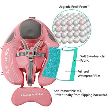 Mambobaby Float Baby Swim Float with Canopy, Non-Inflatable Solid Baby Float, Upgrade Soft Skin-Friendly Fabric Material Infant Swim Float for Boys and Girls Toddler (Special Edition Pink) - Image 3