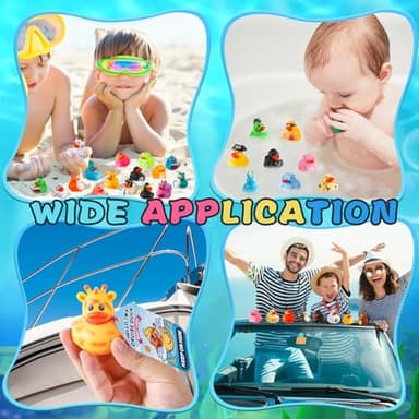 100 Pcs Cruise Rubber Ducks Kits Includes 30 Pcs Cruise Ducks 30 Pcs Cruising Duck Tags and 40 Pcs Rubber Bands, Bulk Assortment Ducks for Jeep Cruising Ships Hiding Carnival Ducking Bath Toys - Image 5