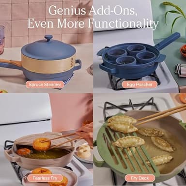 Our Place Always Pan 2.0-10.5” (2.6 Qt) Nonstick, Toxin-Free Ceramic Cookware | Patented 10-in-1 Aluminum Frying & Sauté Pan | Safe for Oven, Induction & All Cooktops up to 450°F | Blue Salt - Image 6