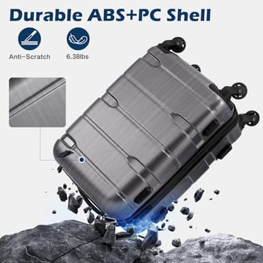 Coolife Luggage Expandable(only 28") Suitcase PC+ABS Spinner Built-In TSA lock 20in 24in 28in Carry on - Image 5