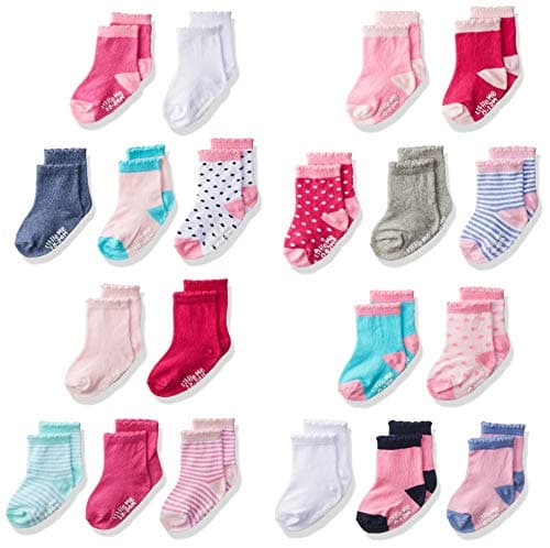 Little Me 20-Pair Newborn Baby Infant & Toddler Girls Socks, 0-12/12-24 Months, Assorted Size Pack, Multi, 20 count (Pack of 1) - Image 1