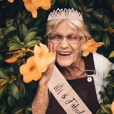 CIEHER 101th Birthday Decorations for Women: Crown, Sash, Pearl Pin - Fabulous 101st Birthday Tiara - Image 2