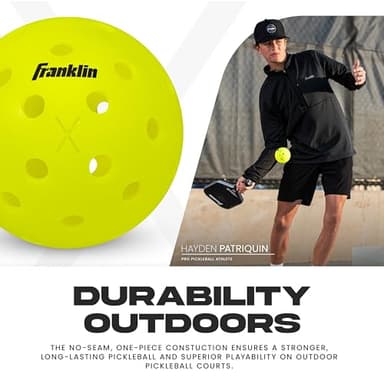 Franklin Sports X-40 Yellow Outdoor Pickleballs - USAPA Regulation Size - 36 Pack Bulk Set - Image 5