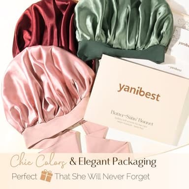 YANIBEST Silk Bonnet for Sleeping Women Adjustable Double Layer Satin Bonnet Reduce Friction Prevent Frizz Natural Curly Hair, Blush Pink - Image 7