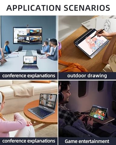 Mini Laptop 8 inch HD Touchscreen Portable 2 in 1 Computer, Windows 11 Pro Small Computer, N150 12 GB LPDDR5 1 TB M.2 SSD,WiFi 6,BT5.2 2 MP Camera,G-Sensor,HDMI,Type C Docking Station - Image 6