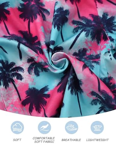 Coco&RARA Toddler Baby Boy Clothes Summer Beach Outfits Hawaiian Short Sleeve Button Down Shirts+Denim Shorts Casual Set (Colorful - Palm Trees, 4-5T) - Image 8
