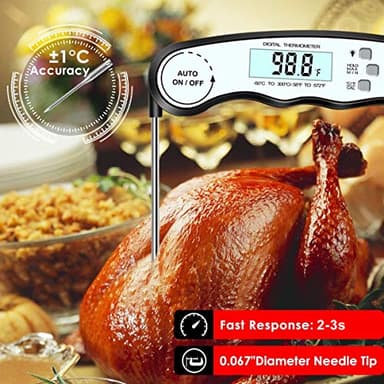 GDEALER Meat Thermometer Digital Instant Read Thermometer Ultra-Fast Cooking Food Thermometer with 4.6” Folding Probe Calibration Function for Kitchen Milk Candy, BBQ Grill, Smokers (Black) - Image 3