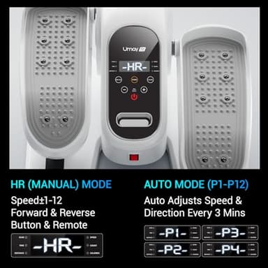 Under Desk Elliptical Machine, Ellipse Leg Exerciser for Seniors, Quiet & Portable Electric Seated Eclipse Exercise Training Machine with Remote, 12 Speeds & Mute Function, Manual & Auto Mode (White) - Image 2