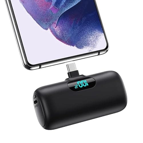 Mini Portable Charger 5000mAh Power Bank,15W PD USB C Cell Phone Portable Power, LCD Display Battery Pack Compatible With iPhone 15/15 Plus/15 Pro/15 Pro Max/Android/Samsung/Moto/LG (Type-C Only) - Image 1