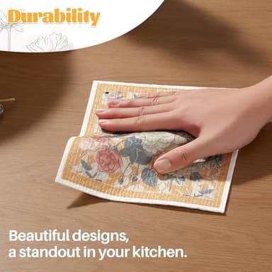 JOYMOOP 12 Pack Decorate Cleaning Cloth (Quiet Luxury of Decorative Series), Reusable Absorbent Dish Towels, Non-Scratch Washable Rags for Cookware, Kitchen and Household Cleaning - 6.7×7.9 inch - Image 4