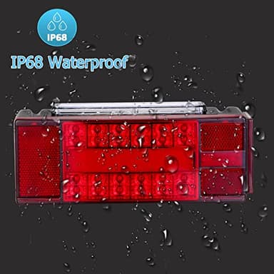 VINAUO Boat Trailer Lights, 2X New Submersible Trailer Light Kit with Wiring Harness, 2 Amber LED Marker Lights for Camper Truck RV Boat Snowmobile Over 80" Inches - Image 6