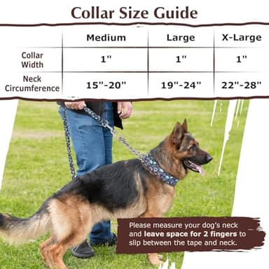 Martingale Collar for Dogs with Blue Geometric Diamonds, Trainer Approved Limited Slip Collar with Stainless Steel Chain, Adjustable No Choke Dog Collar, Perfect for Training, Walking, Hunting (M) - Image 3