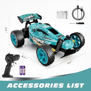 Tecnock RC Cars Remote Control Car for Kids, 1:18 Scale 20 KM/H 2WD Offroad Buggy, 2.4GHz RC Racing Car with USB-C Easy Charging & 50 Mins Playtime, Toys Gifts for Boys & Girls - Image 7