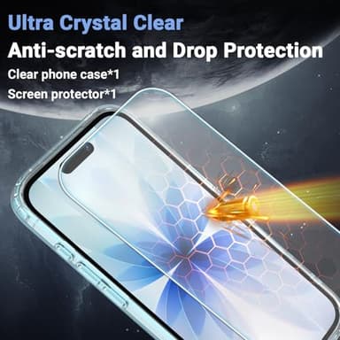 Temdan for iPhone 17 Case Clear Blue with Screen Protector, [Compatible with Magsafe][Anti-Yellowing][Military-Grade Protection] Shockproof Slim Magnetic Phone Case Cover, Blue - Image 5
