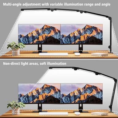 LED Desk Lamp with Clamp,Adjustable Swing Arm Desk Lamps for Home Office,Dimmable Tempering Eye Care Desk Light Bright Modern Led Table Lamp for Nail Tech Architect,Flexible Tall Task Table Light - Image 6