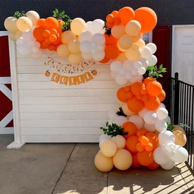 NISOCY Orange Balloon Arch Kit, 102PCS 18In 12In 10In 5In Burnt Orange Latex Balloon Different Sizes for Fall-Themed Parties, Birthday Celebrations, Thanksgiving, and Wedding Decorations - Image 9