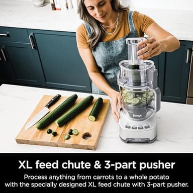 Ninja Food Processor, Professional XL, 1200 Peak-Watts, 4-in-1, Chopping, Slicing/Shredding, Purees, Dough, 12-Cup Processor Bowl, 2 Blades & 2 Discs, Feed Chute/Pusher, Black, NF701 - Image 8