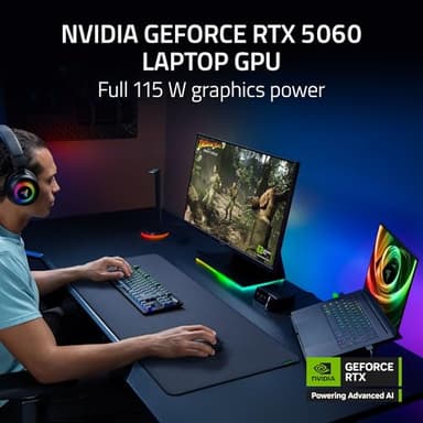 Razer Blade 14 (2025) Gaming Laptop: NVIDIA GeForce RTX 5060 - AMD Ryzen AI 9 365 CPU - 3K 120Hz OLED Display - 16GB LPDDR5X RAM - 1TB SSD - Thin & Lightweight - Chroma RGB - Windows - Black - Image 3