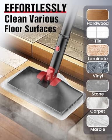 Steam Mop Cleaner Safe High-temp for Deep Cleaning, Lightest Detachable Floor Steamer with 2 Steam Mode 3 Adjustable Level Heavy Duty Powerful Handheld Steam Cleaner for Hardwood & Laminate Tile Grout - Image 4