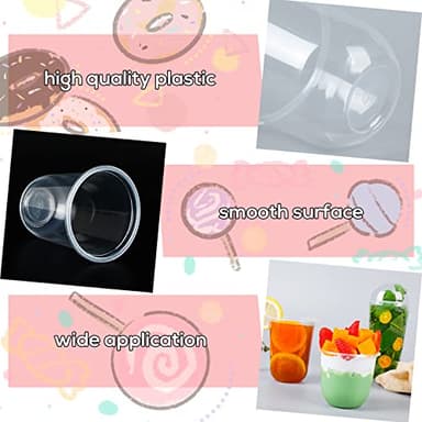 50 Pack 12OZ Clear Plastic Cups with Dome Lids and Sporks No Hole Disposable Fruit Cups for Dessert,Cupcake,Parfait,Pudding,Iced Cold Drinks,Snacks,Fruits,Bakeries,Ice Cream - Image 3