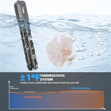 FREESEA Aquarium Heater for Fish Tank: 100W/200W/300W/500W Submersible Fish Tank Heater with Over-Temperature and Off-Water Protection for 75-120 Gallon Saltwater and Freshwater - Image 5