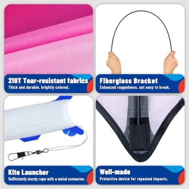 SGftre Delta Kite Three Set for Kids and Adults,Easy to Fly Adult Kites,Perfect Family Kite for Parks and Beach, Delta Kites for Fun Outdoor Activities - Image 5