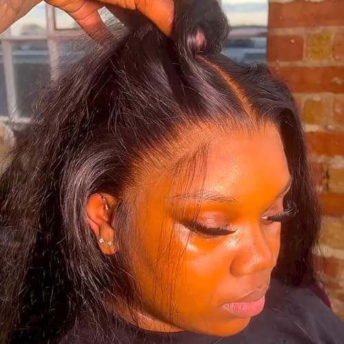 NESMON Body Wave 13x6 Full Frontal Real SKINLIKE HD Lace Wig, 200% Density Body Wave Wig 0.10mm Ultra-thin Invisible HD Lace Pre-Plucked Bleached Knots Human Hair Wigs For Women 24 Inch