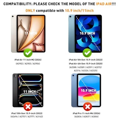 2024 iPad Air 6th/5th/4th Gen Waterproof Case - 360 Full-Body Protection, Easy Access to Apple Pencil & Touch ID, with Portable Stand, Lanyard, & Shockproof Cover for iPad Air 11 Inch & 10.9 Inch - Image 2