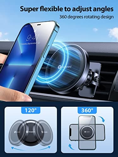 VICSEED for MagSafe Car Mount [Upgraded Strongest Magnet Power] Magnetic Phone Holder for Car Vent 360 Adjustable Magnetic Car Phone Holder Mount for iPhone 17 Pro Max 16 15 14 13 12 Plus Mini - Image 6