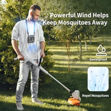 Socool 10000mAh Portable Waist Fan Clip on Wearable Belt Personal Fan Rechargeable Battery operated With 5 Speeds & Flashlight Neck Hands-Free 40H Cooling For Outdoor Camping Travel (Gray） - Image 7