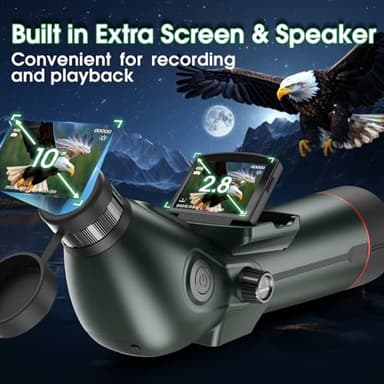Digital Spotting Scope with Screen Portable Auto-Focus Electronic 4K Smart Telescope with Tripod 32GB SD Card and Carrying Bag for Stargazing Bird Watching, Wildlife Viewing Hunting Green - Image 3