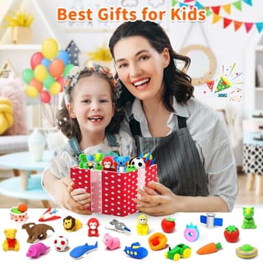 70 Pack Animal Erasers for Kids Bulk Desk Pets Classroom Prizes Treasure Box Toys for Classroom Supplies, 3D Puzzle Mini Erasers Pencil Eraser Back to School Supplies for Kids Party Favors (Random) - Image 7