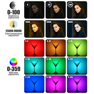 ULANZI VL49 RGB Video Lights, LED Camera Light 360° Full Color Portable Photography Lighting w 3 Cold Shoe, 2000mAh Rechargeable CRI 95+ 2500-9000K Dimmable Panel Lamp Support Magnetic Attraction - Image 3
