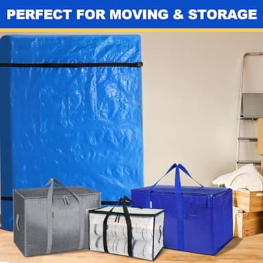 TICONN Mattress Bags for Moving, Heavy Duty Queen Mattress Cover Storage Bag with Full-Around Handle and Adjustable Buckles (Blue, Queen) - Image 7