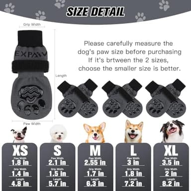 EXPAWLORER 6PCS Anti-Slip Dog Socks to Prevent Licking Paws,Dog Shoes for Hot Pavement,Best Paw Protector Traction Control on Hardwood Floor,Dog Booties for Puppy Small Medium Large Senior Dogs - Image 2
