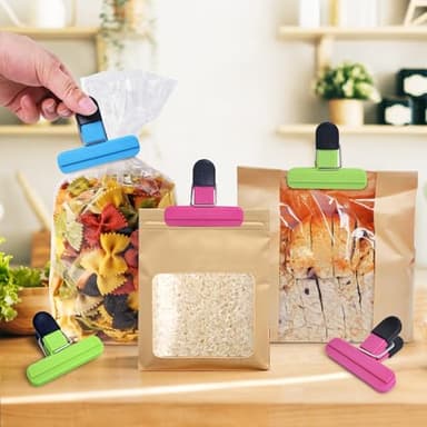 UNIYO 9Pack Large Chip Bag Clips - Assorted Sizes Food Bag Clips Plastic Heavy Seal Grip - Image 5