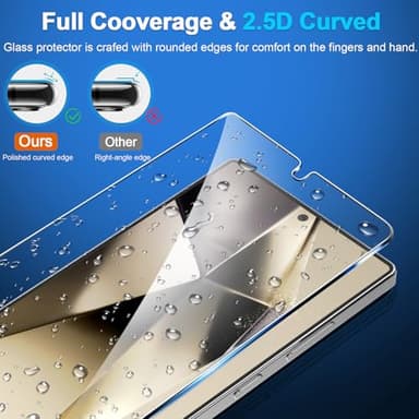 3 Pack Screen Protector for Samsung Galaxy S25 Ultra 6.9 Inch, 9H Tempered Glass, Ultrasonic Fingerprint Unlock, Case Friendly Tempered Glass Screen Protector for Samsung Galaxy S25 Ultra - Image 4