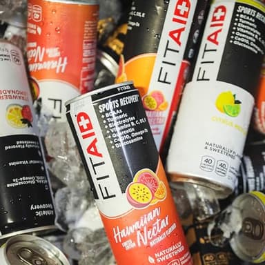 FITAID Recovery Blend, Variety Pack, BCAAs, Glucosamine, Electrolytes, Omega-3s, Green Tea, 100% Clean, Paleo, Vegan & Gluten-Free, Naturally Sweetened & Flavored, 12-oz. cans (Pack of 12) - Image 5