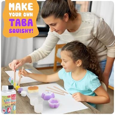 Taba Squishy Kit - 18OZ Rubber Squishy Kit with Guided, Bubble Free and Faster Fully Cures - FuFu Squishy Kit with Mold, Flocking Powder - Stress Relief Entertainment - Image 7