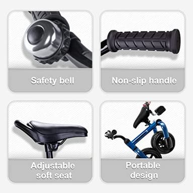 YGJT 3 in 1 Tricycle for Toddlers Age 2-5 Years Old, Folding Kids Balance Bikes with Adjustable Seat and Removable Pedal, Ride-on Toys for Infant, Gift for Baby Boys Girls Birthday(Blue) - Image 5