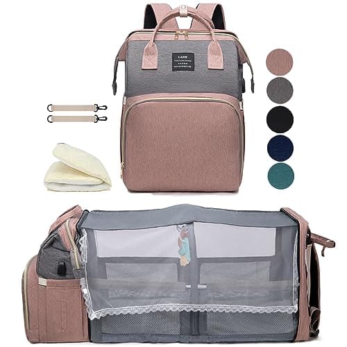 Diaper Bag Backpack with Changing Station: Pink Baby Toddler Bags for Girls Boys Women Large Big Travel Backpack Pañaleras Modernas Para Bebe Niña Newborn Essentials Mom Must Haves Baby Registry - Image 1