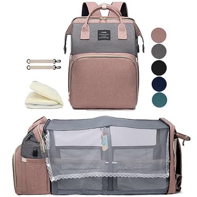 Diaper Bag Backpack with Changing Station: Pink Baby Toddler Bags for Girls Boys Women Large Big Travel Backpack Pañaleras Modernas Para Bebe Niña Newborn Essentials Mom Must Haves Baby Registry - Image 1