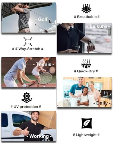 OYGSieg 6 Pack Mens Polo Shirts Performance Short Sleeve Golf Shirt Moisture Wicking Athletic Casual Collared T-Shirt SetC - Image 6