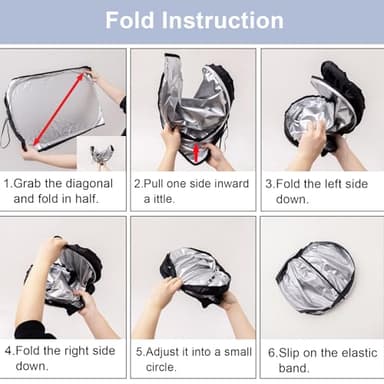 Car Windshield Sun Shade for 2025 2026 Toyota Camry| Front Window Sun Visor| 310T Reflective Polyester| UV Heat Insulation Protection| Foldable Sunshade with Storage Pouch - Image 9