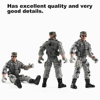 US Army Men and SWAT Team Toy Soldiers Action Figures with Military Weapons Accessories for Kids Boys Girls,12Pcs - Image 6