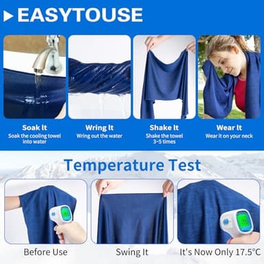 Premillow Cooling Towels for Hot Weather, 4 Pack Cooling Towel(40"x12"), Cooling Towels for Neck and Face, Microfiber Soft Breathable Cooling Towel for Men Women - Image 3